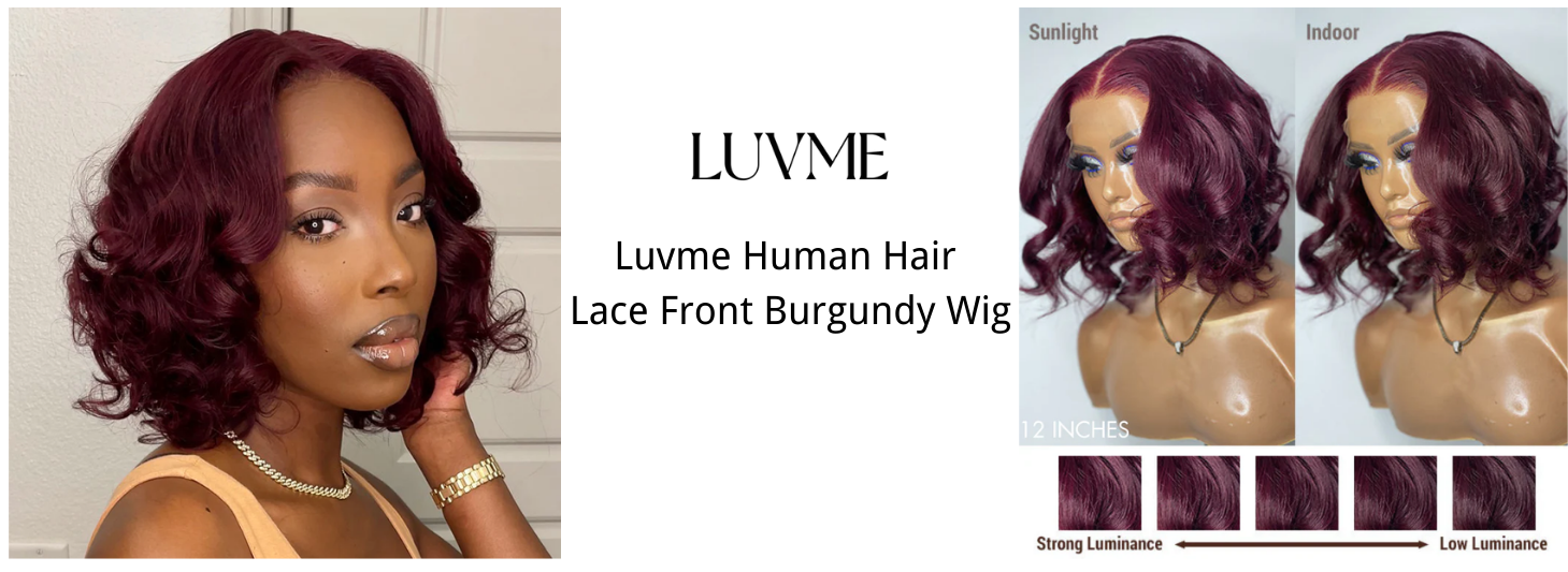 What is Luvme Human Hair Lace Front Burgundy Wig?